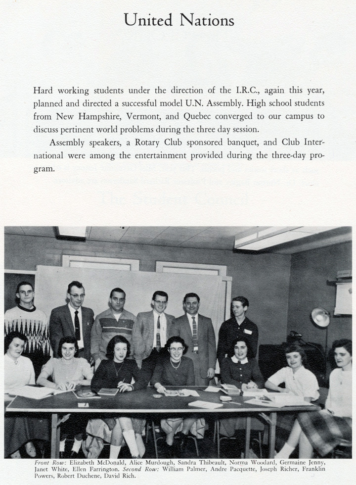 Plymouth
Teachers College Model United Nations Assembly - 1958