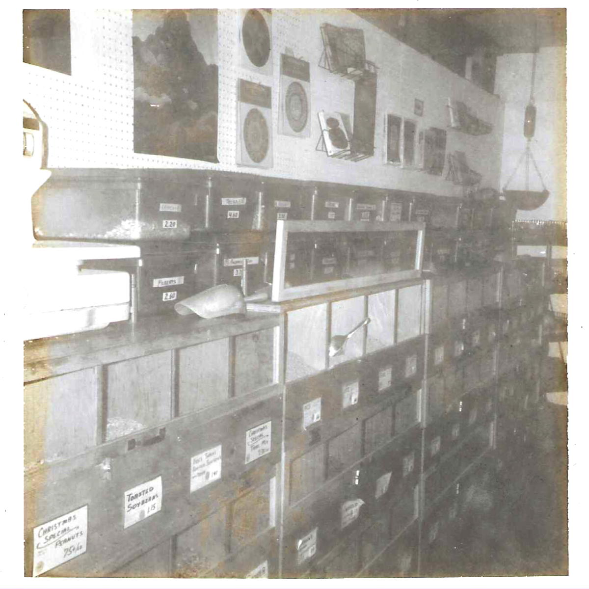 Self service bins in The Grist Mill.